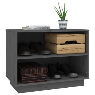 Schoenenkast 60x34x45 cm massief grenenhout grijs 8720286841396 4