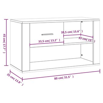 Schoenenkast 80x35x45 cm bewerkt hout wit 8720287221968 9