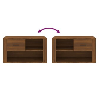 Schoenenkast 80x35x45 cm bewerkt hout bruin eikenkleur 8720287222033 7