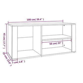 Schoenenkast 100x35x45 cm bewerkt hout wit 8720287223245 8