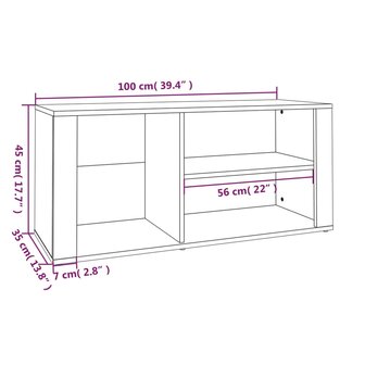 Schoenenkast 100x35x45 cm bewerkt hout betongrijs 8720287223283 8
