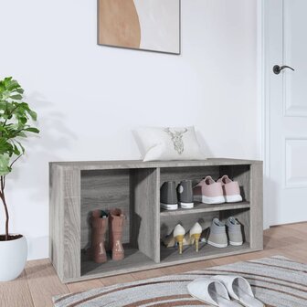Schoenenkast 100x35x45 cm bewerkt hout grijs sonoma 8720287223306 1