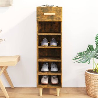 Schoenenkast 30x35x105 cm bewerkt hout gerookt eikenkleurig 8720287086680 1