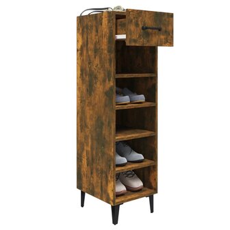 Schoenenkast 30x35x105 cm bewerkt hout gerookt eikenkleurig 8720287086710 7