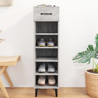 Schoenenkast 30x35x105 cm bewerkt hout grijs sonoma eikenkleur 8720287086727 8