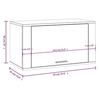Wandschoenenkast 70x35x38 cm bewerkt hout sonoma eiken 8720287224792 9