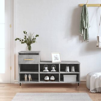 Schoenenkast 102x36x60 cm bewerkt hout betongrijs 8721012113992 1