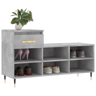 Schoenenkast 102x36x60 cm bewerkt hout betongrijs 8721012113992 3