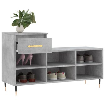Schoenenkast 102x36x60 cm bewerkt hout betongrijs 8721012113992 4