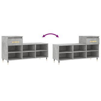 Schoenenkast 102x36x60 cm bewerkt hout betongrijs 8721012113992 9