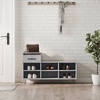 Schoenenkast 102x36x60 cm bewerkt hout betongrijs 8721012114074 1