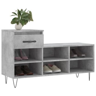 Schoenenkast 102x36x60 cm bewerkt hout betongrijs 8721012114074 3