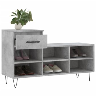 Schoenenkast 102x36x60 cm bewerkt hout betongrijs 8721012114074 4