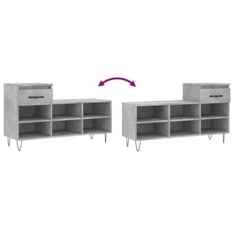 Schoenenkast 102x36x60 cm bewerkt hout betongrijs 8721012114074 9