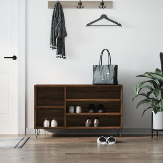 Schoenenkast 102x36x60 cm bewerkt hout bruin eikenkleur 8721012114586 1