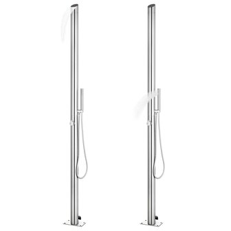 Buitendouche met bruine basis 225 cm roestvrij staal 8720286408322 2