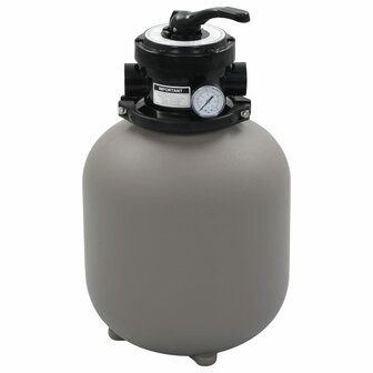 Zwembadzandfilter met 4-positie ventiel 350 mm grijs 8718475719076 1