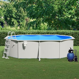 Zwembad met zandfilterpomp en ladder 490x360x120 cm 8720286902790 1