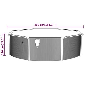 Zwembad met stalen wand rond 460x120 cm wit 8720286589762 8