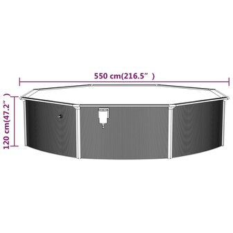 Zwembad met stalen wand rond 550x120 cm wit 8720286589779 8