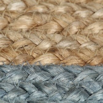 Vloerkleed handgemaakt met olijfgroene rand 120 cm jute 8718475733201 5