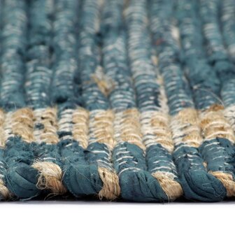 Vloerkleed handgemaakt 160x230 cm jute blauw 8718475733751 4