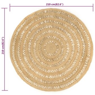 Vloerkleed handgemaakt 210 cm gevlochten jute 8720286980514 6