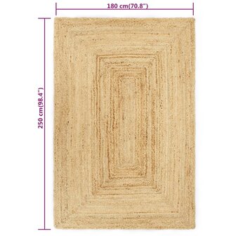 Vloerkleed handgemaakt 80x250 cm jute 8720286980590 5