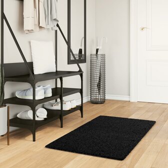 Vloerkleed PAMPLONA shaggy hoogpolig modern 60x110 cm zwart 8721012228733 1