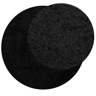 Vloerkleed PAMPLONA shaggy hoogpolig modern &Oslash; 80 cm zwart 8721012228887 3