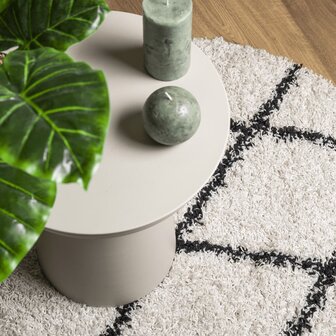 Vloerkleed PAMPLONA shaggy hoogpolig &Oslash; 80 cm cr&egrave;me en zwart 8721012229761 7