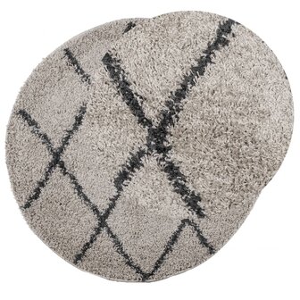Vloerkleed PAMPLONA shaggy hoogpolig &Oslash; 80 cm beige antraciet 8721012229983 3