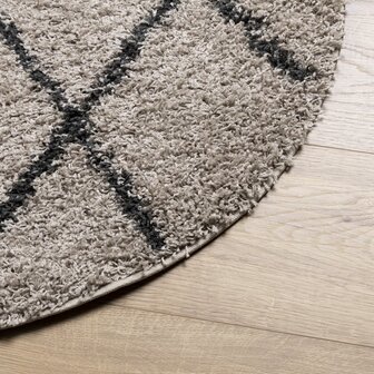 Vloerkleed PAMPLONA shaggy hoogpolig &Oslash; 80 cm beige antraciet 8721012229983 4