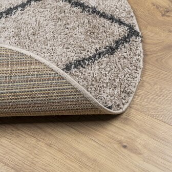 Vloerkleed PAMPLONA shaggy hoogpolig &Oslash; 80 cm beige antraciet 8721012229983 5