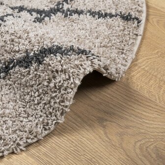 Vloerkleed PAMPLONA shaggy hoogpolig &Oslash; 80 cm beige antraciet 8721012229983 6