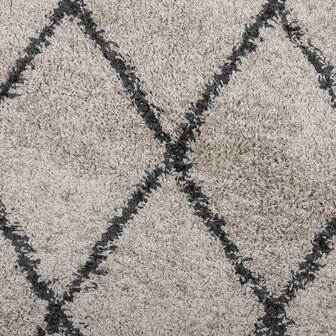 Vloerkleed PAMPLONA shaggy hoogpolig &Oslash; 80 cm beige antraciet 8721012229983 9