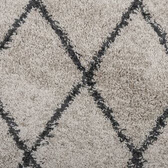 Vloerkleed PAMPLONA shaggy hoogpolig &Oslash; 100 cm beige antraciet 8721012229990 9