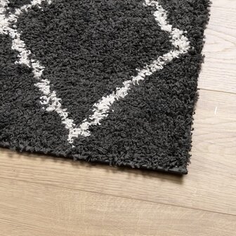 Vloerkleed PAMPLONA shaggy hoogpolig 80x200 cm zwart en cr&egrave;me 8721012230071 4