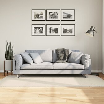 Vloerkleed ISTAN hoogpolig glanzend 100x200 cm cr&egrave;mekleurig 8721012232648 1