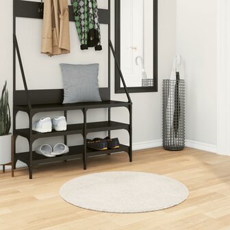 Vloerkleed ISTAN hoogpolig glanzend &Oslash; 80 cm cr&egrave;mekleurig 8721012232709 1