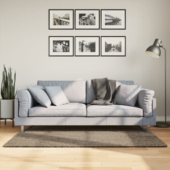 Vloerkleed ISTAN hoogpolig glanzend 80x150 cm grijs 8721012232754 1