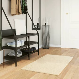 Vloerkleed HUARTE laagpolig zacht wasbaar 60x110 cm cr&egrave;me 8721012226333 1