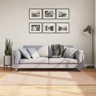 Vloerkleed HUARTE laagpolig zacht wasbaar 160x160 cm roze 8721012227552 1
