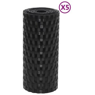 Balkonschermen 5 st 255x19 cm poly rattan zwart 8721012431416 2