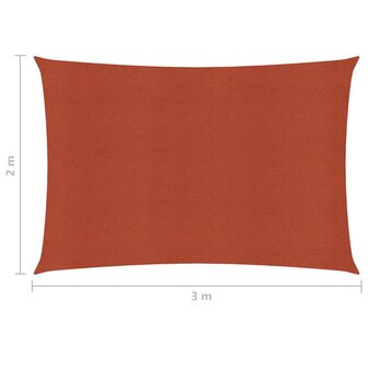 Zonnezeil 160 g/m&sup2; 2x3 m HDPE terracottakleurig 8720286099001 6