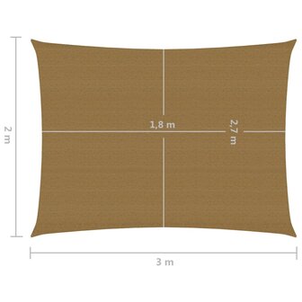 Zonnezeil 160 g/m&sup2; 2x3 m HDPE taupe 8720286099551 6