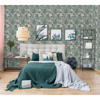 DUTCH WALLCOVERINGS Behang Eden grijs en lichtgroen 3294270378090 6