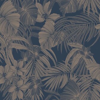 DUTCH WALLCOVERINGS Behang Joelle zilverkleurig en blauw 5411012468583 2