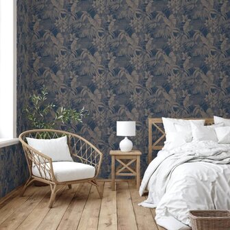 DUTCH WALLCOVERINGS Behang Joelle zilverkleurig en blauw 5411012468583 3
