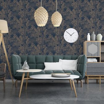 DUTCH WALLCOVERINGS Behang Joelle zilverkleurig en blauw 5411012468583 4